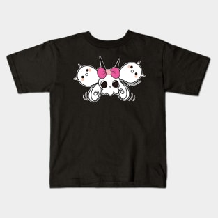 kawaii cute ghost cute skull, cute halloween Kids T-Shirt